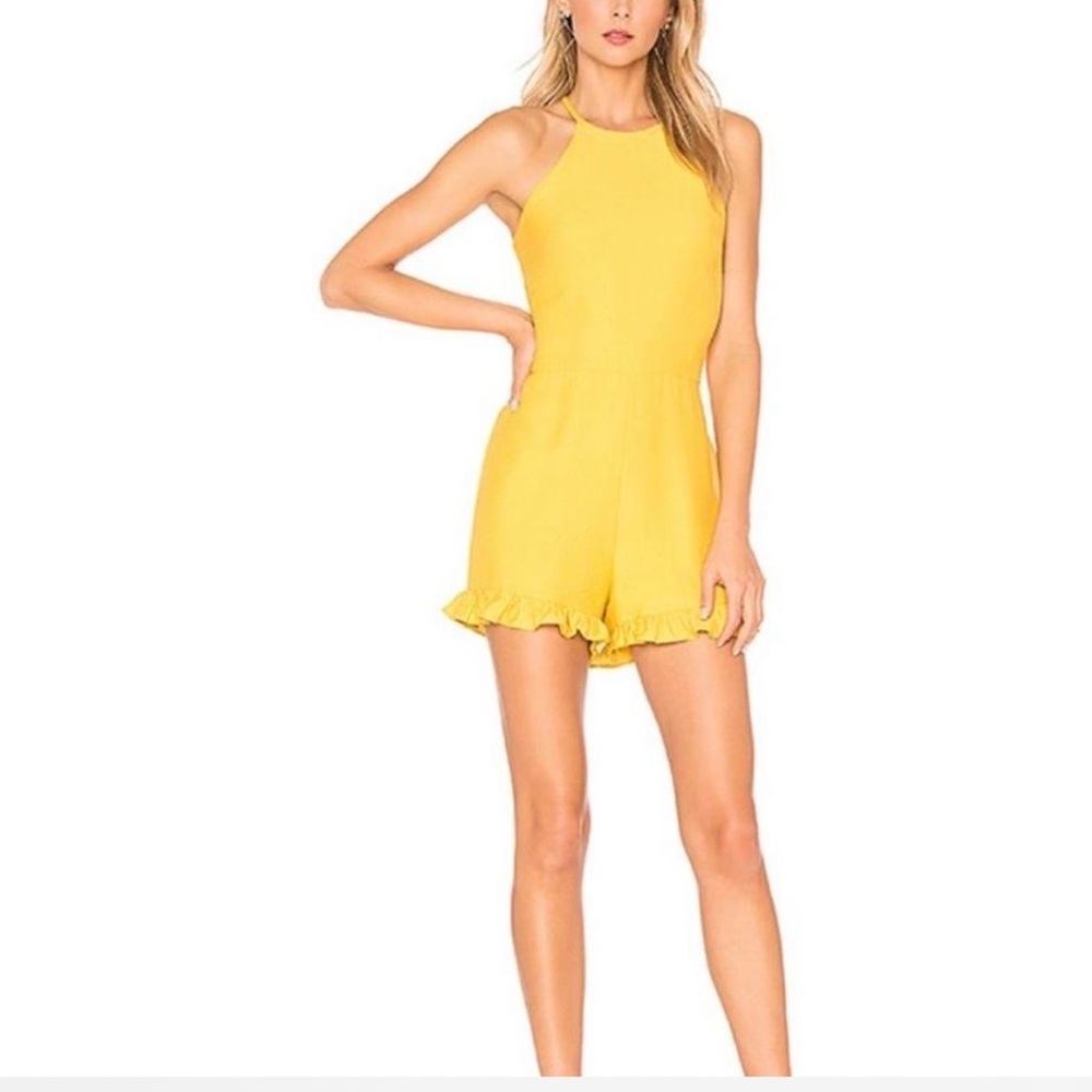 Endless Rose Yellow Ruffle Hem Romper - Picture 3 of 7